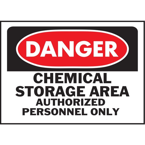 Hy-Ko Danger Chemical Storage Area Sign 10" x 14", 5PK A20355